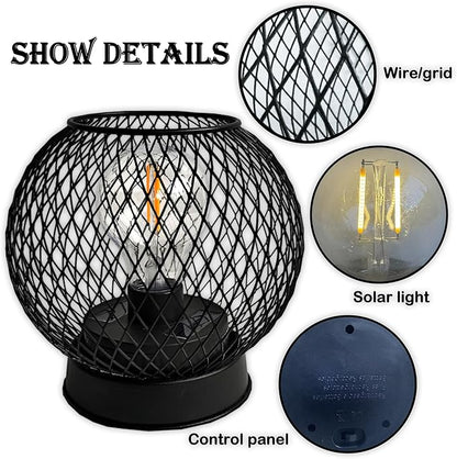 Solar Lanterns Outdoor Waterproof Tabletop Decorations, Solar Powered Metal Lantern with LED Bulb,Vintage Lantern for Parties, Lawn,Patio, Passage Decor