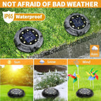 8-Pack Solar Ground Disk Lights, Warm White Waterproof LED