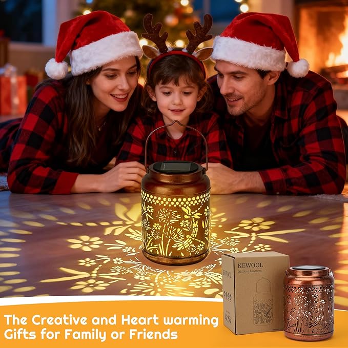 Dragonfly Solar Lanterns Outdoor Waterproof - Dragonfly Garden Decor Hanging Solar Lantern Metal Decorations for Patio Yard Lawn Porch Pathway, Unique Gifts for Women Mom Grandma