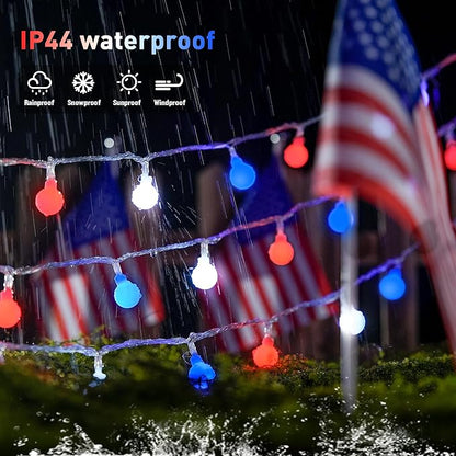 33ft White String Lights for Patio, Waterproof LED