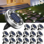 16-Pack Cool White In-Ground Solar Lights, Flat LED Walkway