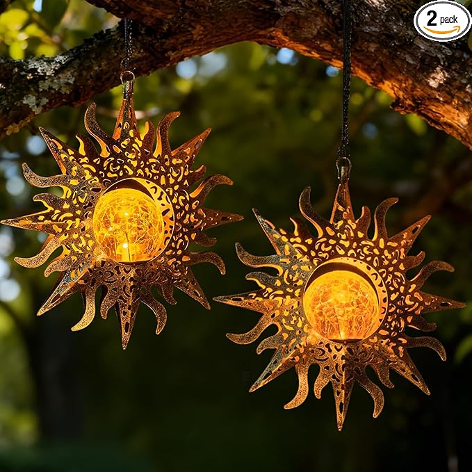 2-Pack Solar Pathway Lights, Waterproof LED Garden Lights