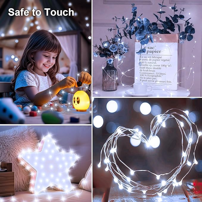 16ft Christmas LED String Lights, Waterproof Timer Lights