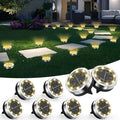 8-Pack Warm White In-Ground Solar Lights, Flat LED Driveway