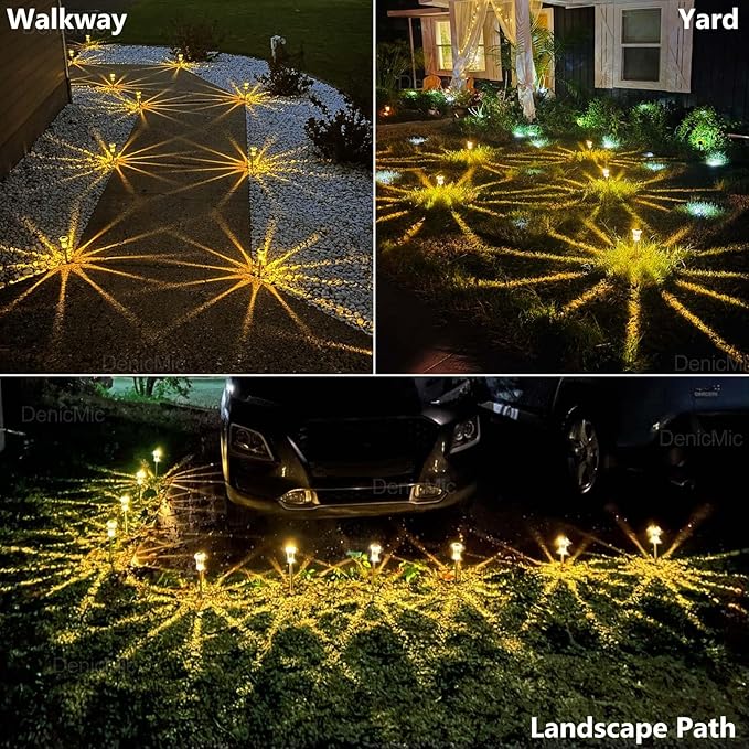 15-Pack Solar Pathway Lights, Waterproof LED Driveway Lights