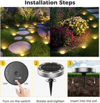 20-Pack Warm White In-Ground Solar Lights, Flat LED Garden