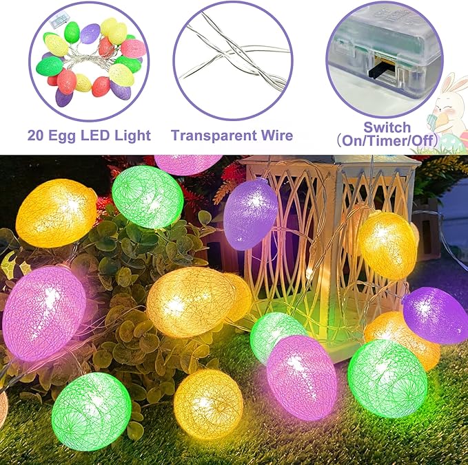10ft LED Patio String Lights, Waterproof Outdoor