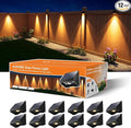 12-Pack Warm White Solar Fence Lights, Outdoor LED