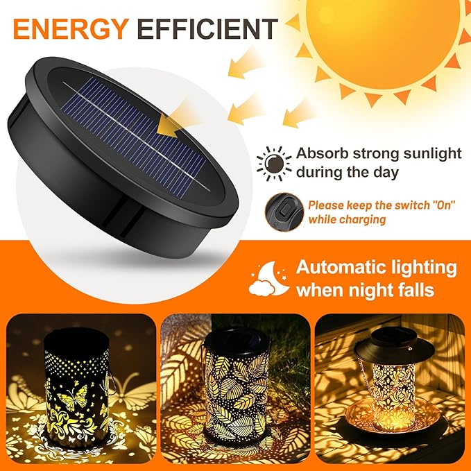 HELESIN Replacement Solar Light Parts, 2 Pack Lights Replacement Top,Waterproof Solar Light Inserts for Hanging Lanterns, DIY Box Top DIY Outdoor Garden Patio Decor (Warm Yellow, 3.35in