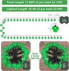 8ft Green String Lights for Patio, Waterproof LED