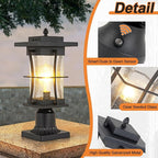 Post Lighting Fixture for Outdoor Posts, Black Waterproof