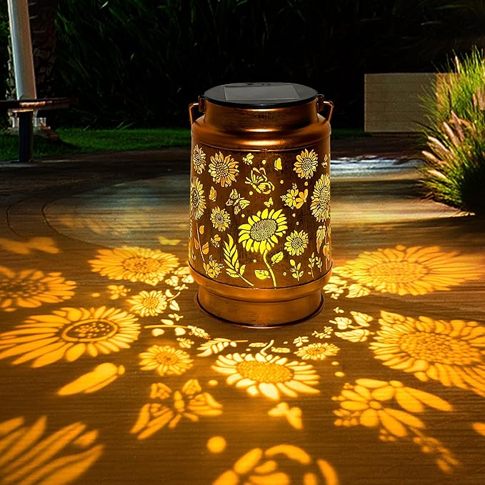 Sunflower Solar Garden Lanterns, Elegant Waterproof LED