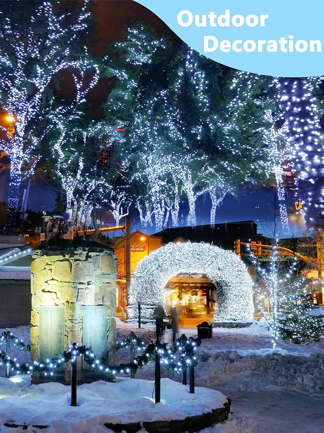 4-Pack 33ft Christmas LED String Lights, Waterproof Timer Lights
