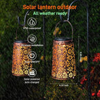 4-Pack Backyard Solar Porch Lanterns, Classic Waterproof LED