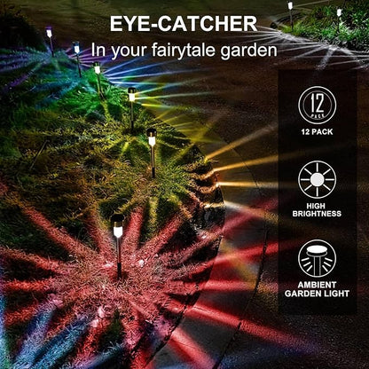 Dream Master Solar Lights Outdoor Waterproof, Stainless Steel LED Landscape Lighting, Solar Garden Lights, Outdoor Christmas Decorations for Yard, Pathway, Walkway, Patio, Lawn - 16Pack(Multicolor)