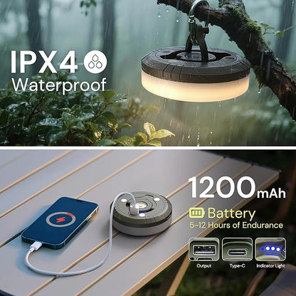 L LOHAS LED Camping String Lights, 4 in 1 Quick Recovery Waterproof Outdoor Tent Lights, 32.8FT with 8 Lighting Modes, Camping Essentials for Yard, Tent, Hiking, Patio, and Holiday Decoration