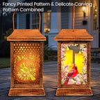 Charming Cardinal Solar Lanterns for Backyard, Waterproof LED
