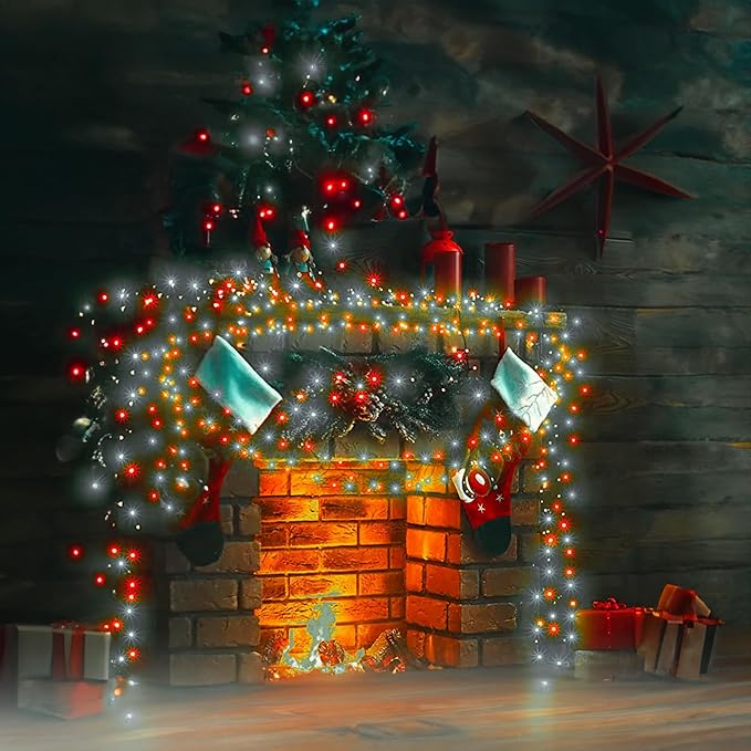 2-Pack 100 LED Christmas Twinkle Lights, 32ft Waterproof for Backyard