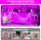 16ft Christmas LED String Lights, Waterproof Timer Lights