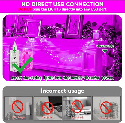 16ft Christmas LED String Lights, Waterproof Timer Lights