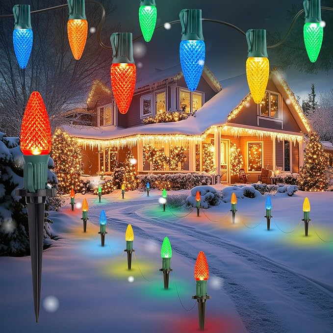 7ft Christmas LED String Lights, Waterproof Timer Lights