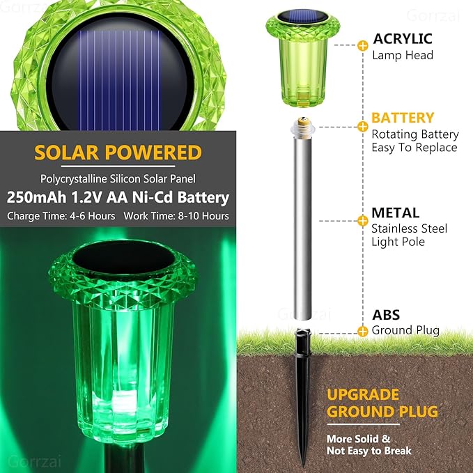 Solar Driveway Path Lights 10-Pack, Waterproof