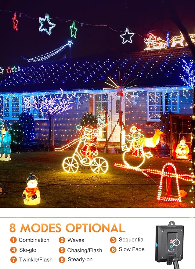 Camping Tent String Lights, 39ft Rechargeable LED