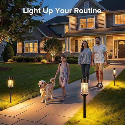 LETMY Solar Pathway Lights Outdoor, 8 Pack Solar Lights Outdoor Waterproof IP65, Bright Solar Garden Lights Outdoor, Auto On/Off Outdoor Solar Lights for Yard Walkway Driveway Landscape Garden Decor