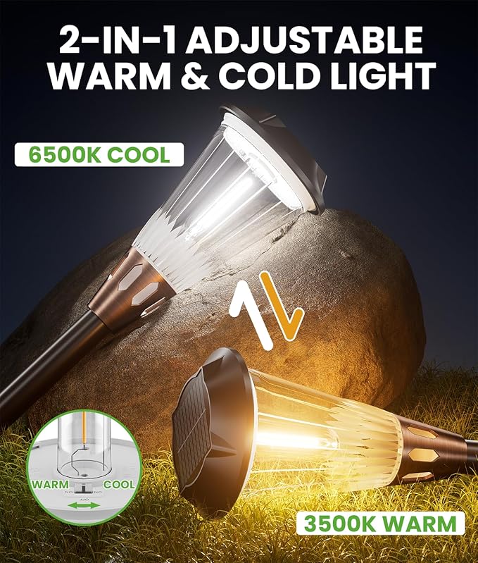 Solar Pathway Lights 2-Pack, Garden LED