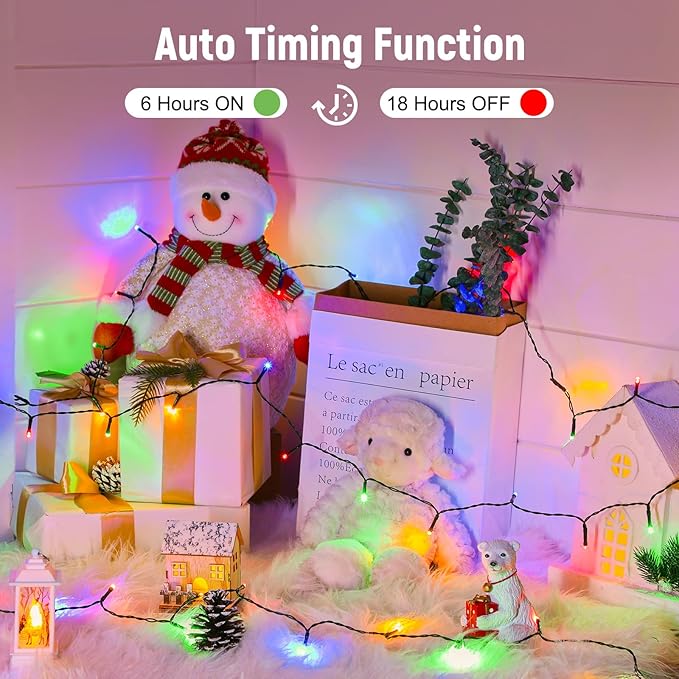 Christmas Fairy Lights 4-Pack, 66ft 200 LED Battery Twinkle Lights