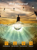 Outdoor String Lights, 109ft Black Waterproof LED