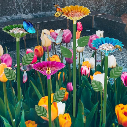 2-Pack Bee Watering Station, Metal Garden Bee Bath