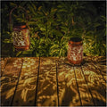 2-Pack Metal Hummingbird Solar Lanterns for Outdoor, Waterproof LED