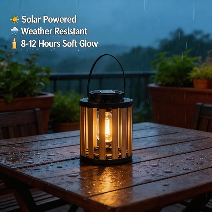 2 Pack Solar Lanterns Outdoor Waterproof Suitable for Gardens Backyard, Patio Decor, Birthday Gifts for Women Mom Grandma, Hanging Garden Lights for Outside