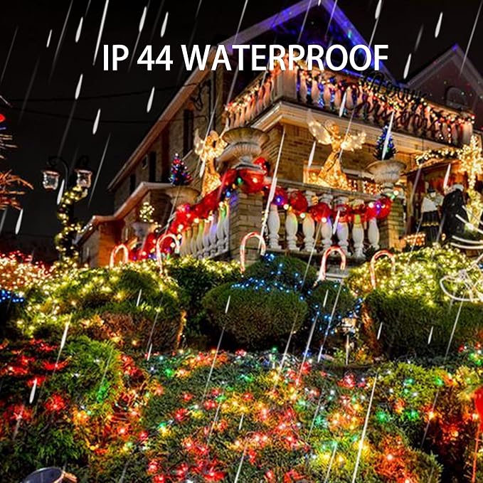 Dazzle Bright 2 Pack Solar String Lights Outdoor, Total 80FT 240LED Solar Powered Waterproof Fairy Lights 8 Modes, Copper Wire Lights for Christmas Patio Party Tree Yard Decoration (Multi-Colored)