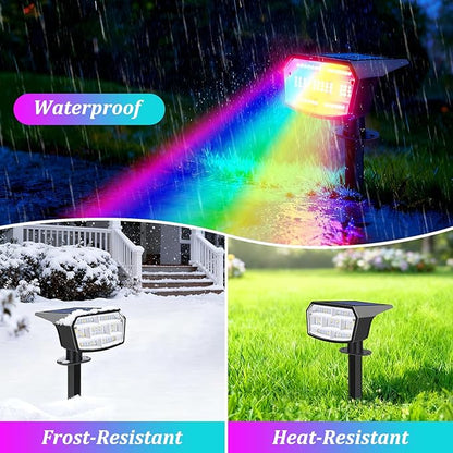 Sucolite 6-Pack Solar Spot Lights Outdoor Waterproof IP65, 3 Lighting Modes 2-in-1 Solar Landscape Spotlights for Yard, 59 LED Solar Powered Wall Lights for Garden Pathway Driveway Walkway, Multicolor