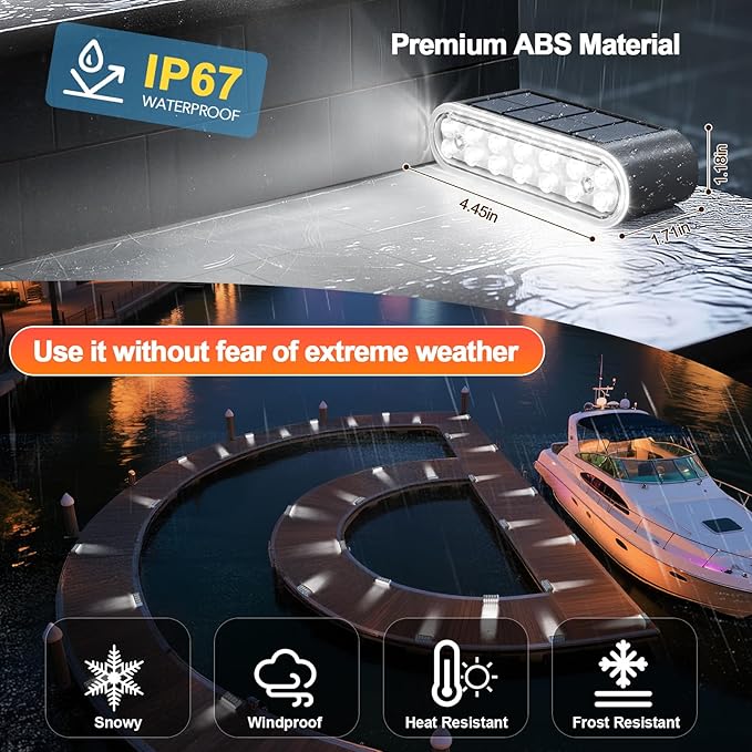 Cool White Solar Wall Lights, Outdoor LED
