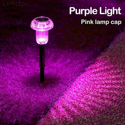 Valentine's Day Solar Lights Outdoor 8 Pack Mother's Day Solar Pathway Lights Outdoor Pink Purple Mushroom LED Waterproof Lighting Stake for Women Outside Yard Path Garden Lawn Landscape