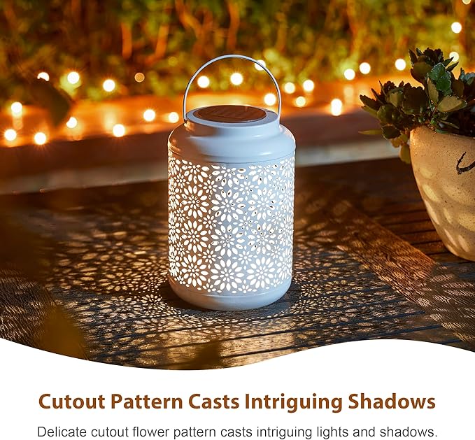 Flower Solar Lanterns, Waterproof LED Patio Lights