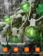 25ft Green String Lights for Backyard, Waterproof LED
