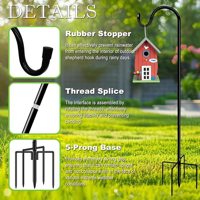Heavy-Duty Shepherd's Hooks, 42" Garden