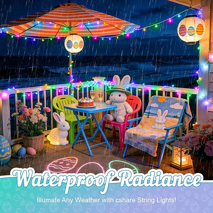 16.4ft White Fairy String Lights, Waterproof Backyard