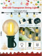 Christmas Backyard String Lights, 25ft 27 LED Waterproof