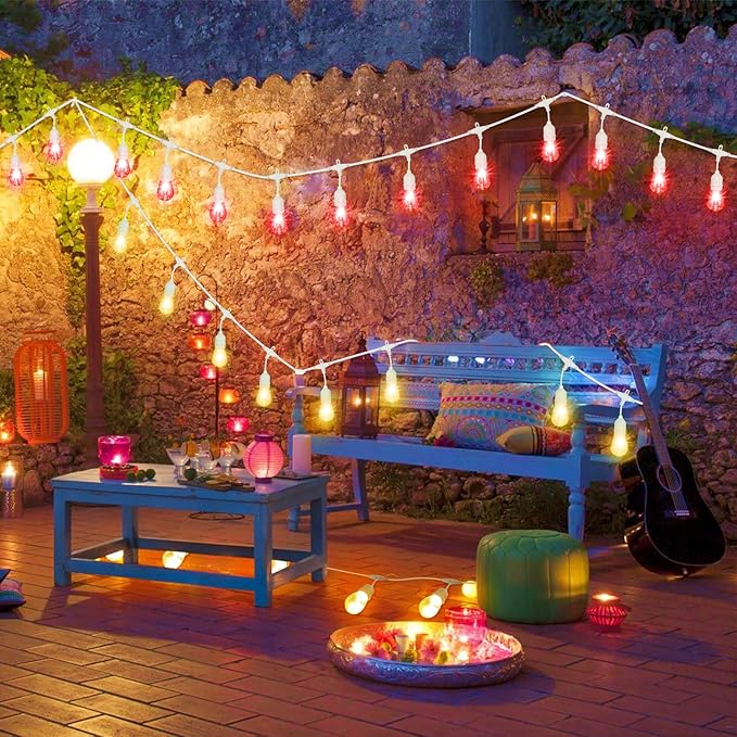 G40 Globe Patio Lights, 96ft LED Bulbs