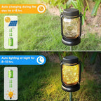 4-Pack Garden Solar Lanterns, Waterproof LED Backyard Lights