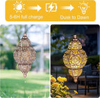 Moroccan Solar Garden Lanterns, Metal Waterproof LED