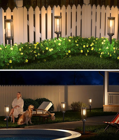 12 Pack Solar Pathway Lights Outdoor IP65 Waterproof Super Brightness Solar Powered Landscape Path Lights for Outside Walkway Driveway Garden