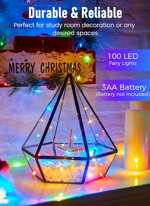 Christmas LED String Lights, Waterproof Timer Lights