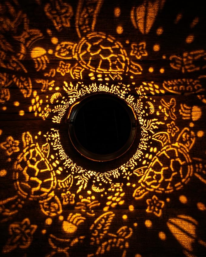 Sea Turtle Gifts for Women - Hanging Solar Lanterns Outdoor Waterproof Led Lights Garden Patio Lawn Pathway Lighting Lamp Seaweed Yard Art Decor Housewarming Birthday Gift for Mom Grandma