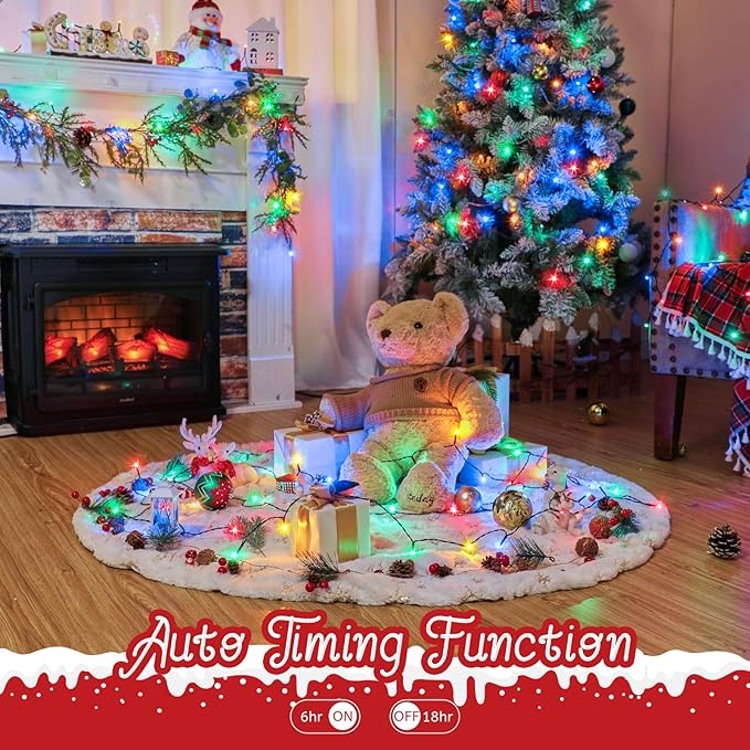 Christmas Fairy Lights 2-Pack, 33ft 100 LED Battery Twinkle Lights